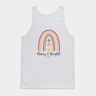 Merry and Bright - Boho Rainbow Christmas Tank Top